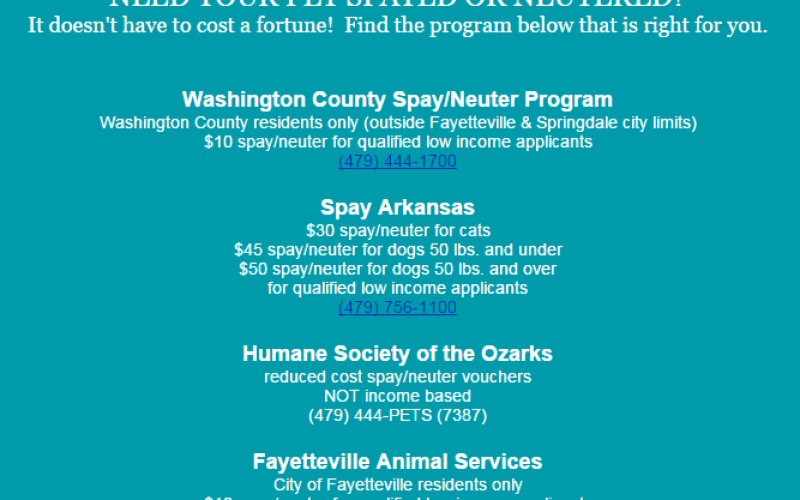 NWA Spay and Neuter Services