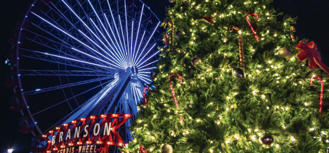 Branson alight with all kinds of trees