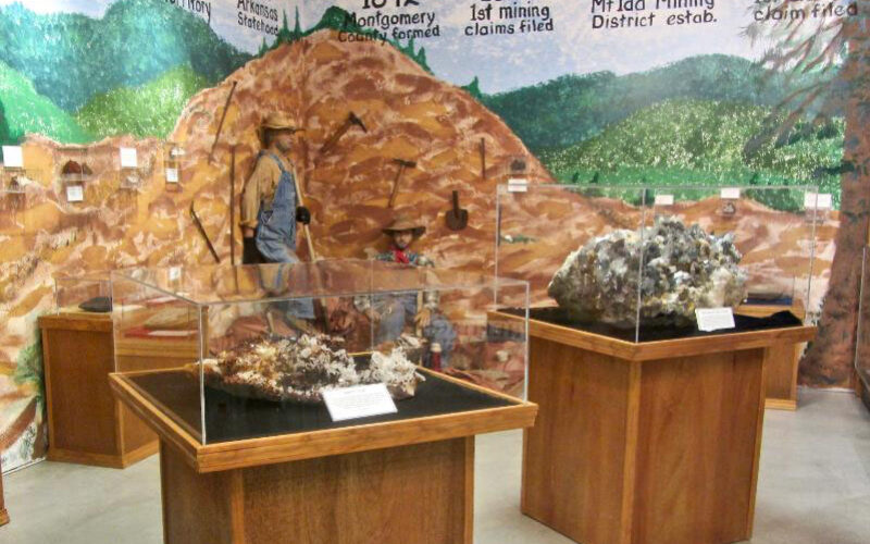 Quartz, the official state mineral, is plentiful in and around Mount Ida
